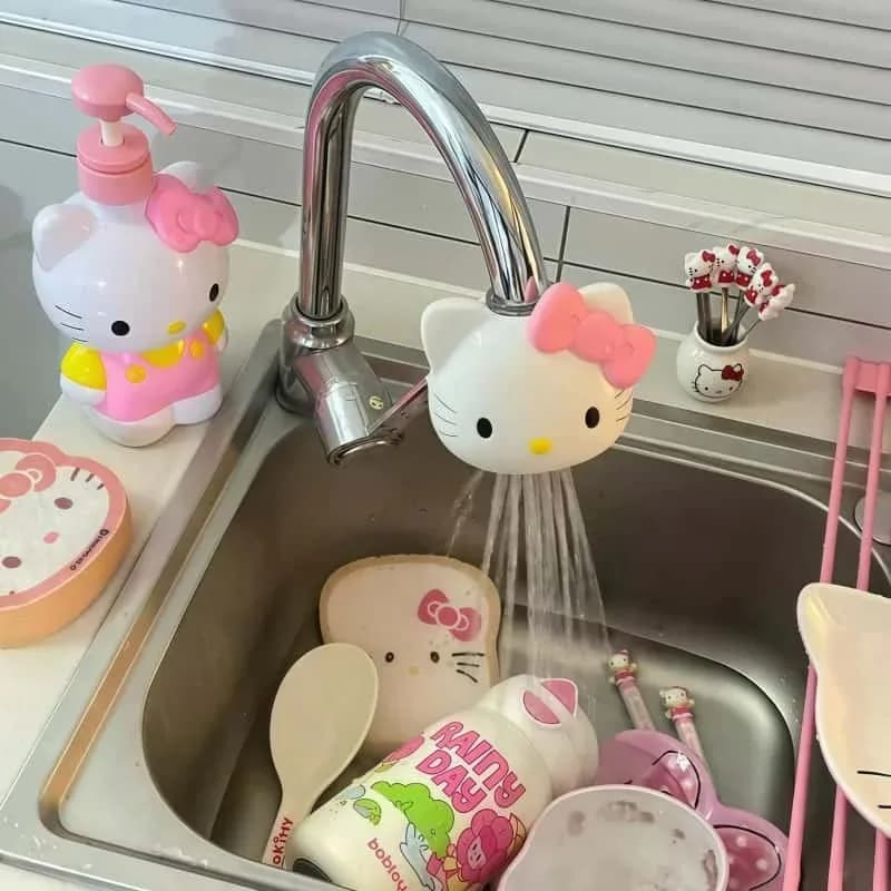 Hello kitty prolunga per rubinetto cartone animato creativo carino cucina bagno bagno e toilette depuratore d'acqua per doccia congiunta antispruzzo