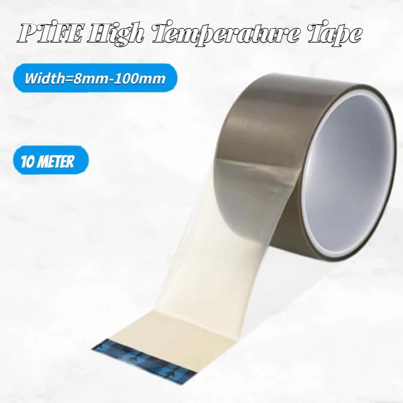 10M 300 gradi pellicola pura PTFE resistenza alle alte Temperature nastro adesivo panno isolamento termico sigillatrice spessore 0.08mm