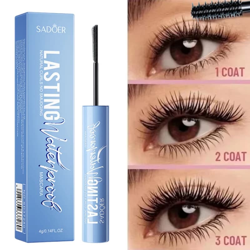 Mascara 5D Raincoat for Eyelashes, Woman Makeup, Black Mascara with Silk Fibres, Korean Cosmetics New