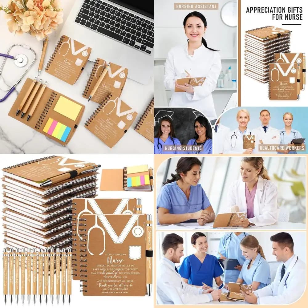 Set Regalo di Apprezzamento per Infermieri 2026: Piccoli Quaderni a Spirale Ispiranti, Foglietti Adesivi, Penne per Professionisti Medici