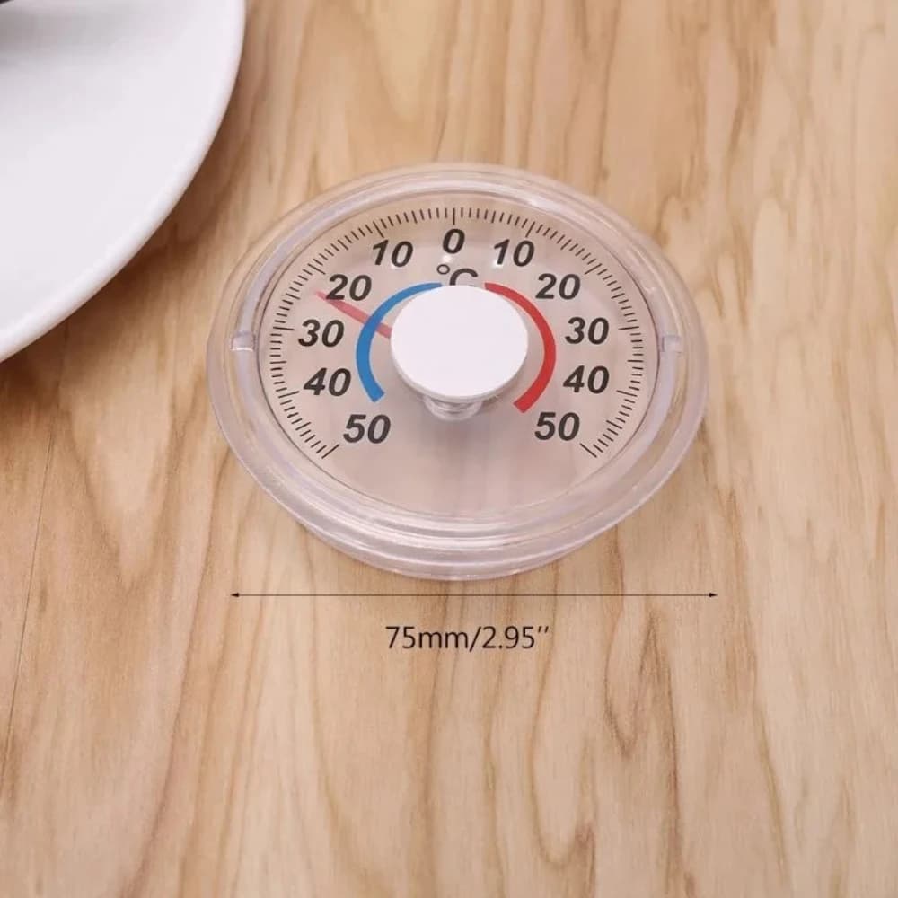 Indoor Outdoor Round Plastic Pointer Thermometer Practical Accessory Fixed on Door Window to Monitor Surrounding Temperature