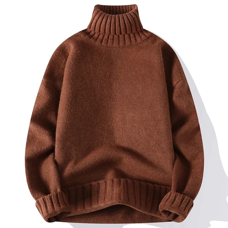 Nuovo maglione a collo alto da uomo pullover Casual tinta unita lavorato a maglia maglione nero moda autunno inverno abbigliamento uomo 2023 maglione uomo