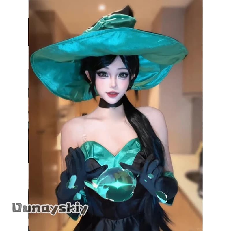 CR6.23*Valorant Halloween Sage Nurse Cake Long Dress Gown Black Ball Long Evening Game Cosplay Costume For Party Dress LolitaCos