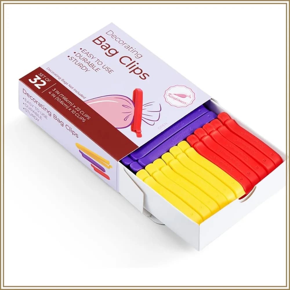 32 Pack Bag Sealing Clips, 3 & 4 inch, Reusable for Food Storage, Piping Bags, Freezer Safe