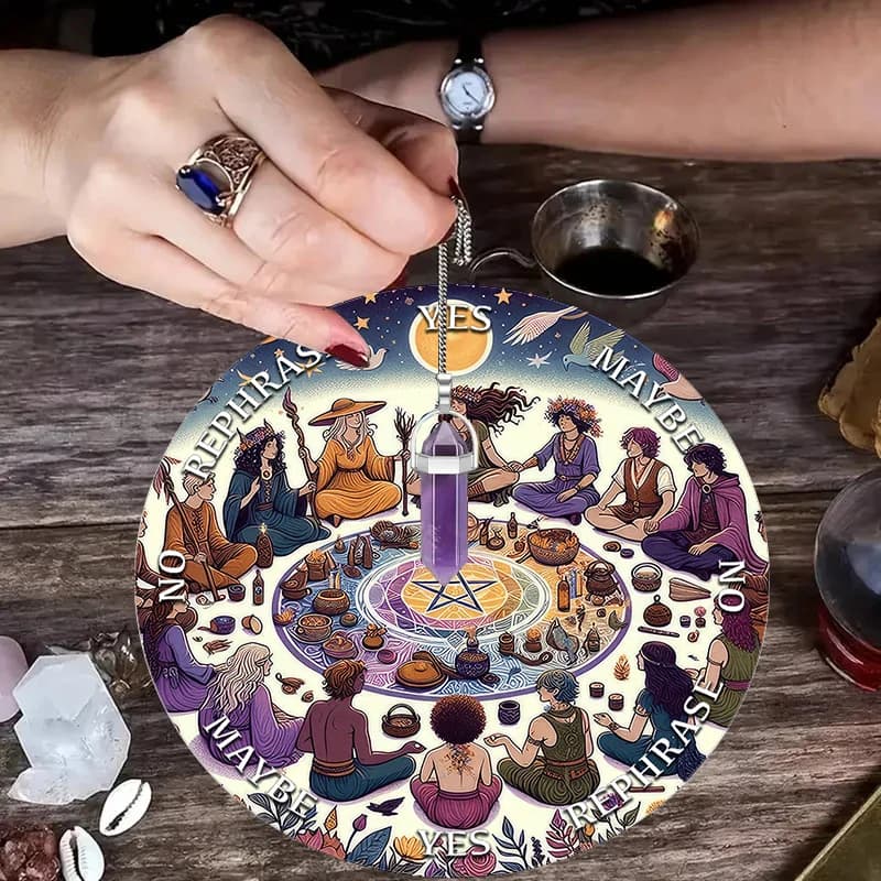 Astrological Chart Creative Divination Pendulum Pad Crystal Ritual Pad Altar Decoration Energy Plate Healing Meditation Board