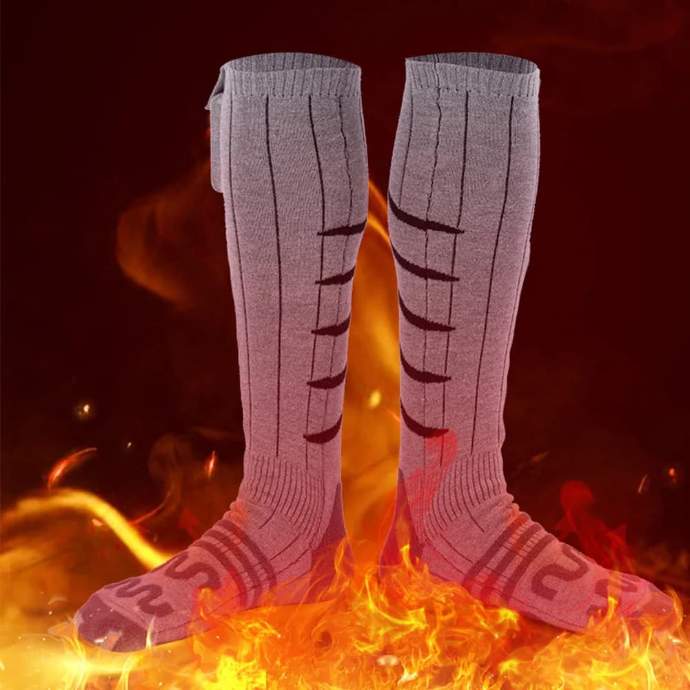 Calzini Termici Elettrici Antifreddo per Sci, Calzini Invernali a Riscaldamento Rapido, Lavabili per Ciclismo, Campeggio, Pattinaggio