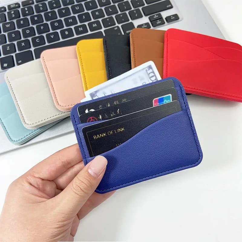 Portacarte in Pelle Spessa con 4 Scomparti, Porta Carte di Credito, Portafoglio Grande per Carte, Custodia per Tessere Autobus da Donna, Regalo per Ragazze e Bambini