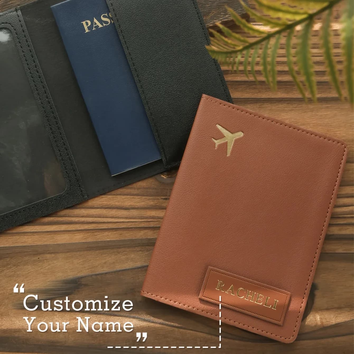 1 Pezzo Porta Passaporto Personalizzato con Nome in Stampa a Caldo, Copertina in Pelle per Passaporto Personalizzata, Elegante Porta Documenti Fatto a Mano