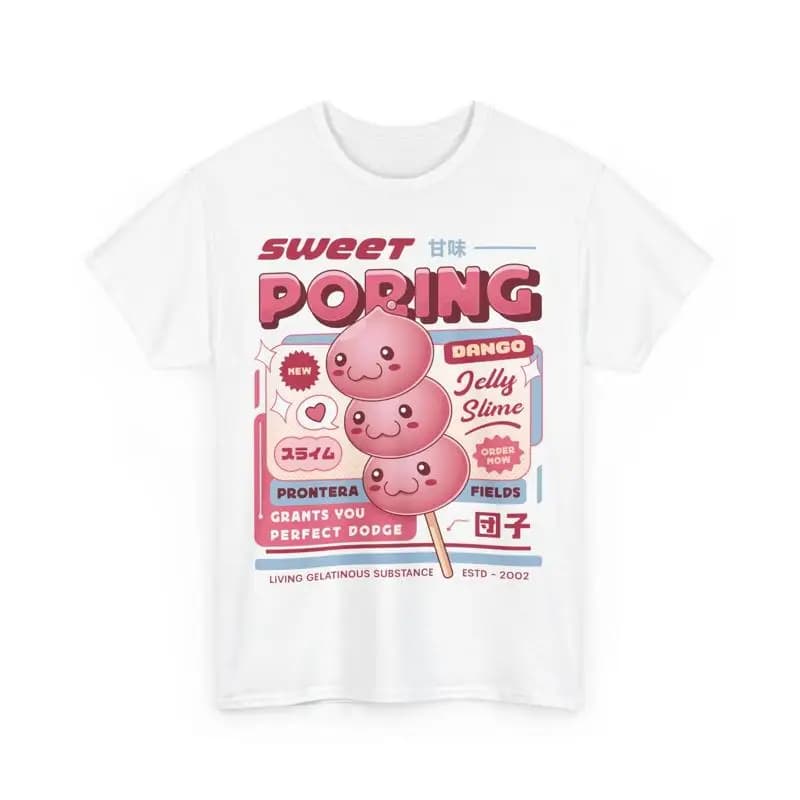 Poring Dango T Shirt Ragnarok Online Video Game Slime Angeling Jrpg