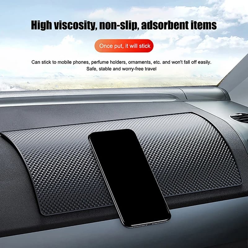 Tappetino antiscivolo appiccicoso per cruscotto dell'auto Tappetino antiscivolo per interni per auto Tappetino antiscivolo per cruscotto dell'auto resistente al calore Supporto per occhiali da sole per telefono
