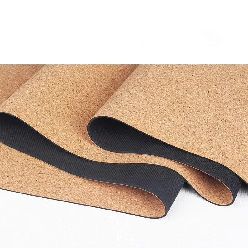 Organic Yoga Mat 4mm Thick Natural Rubber Cork Style Exercise Mat