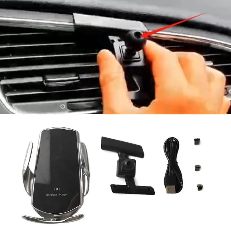 Supporto per telefono da auto per caricabatterie wireless a ricarica rapida da 15 W con bloccaggio automatico per Peugeot 3008 2013-2022