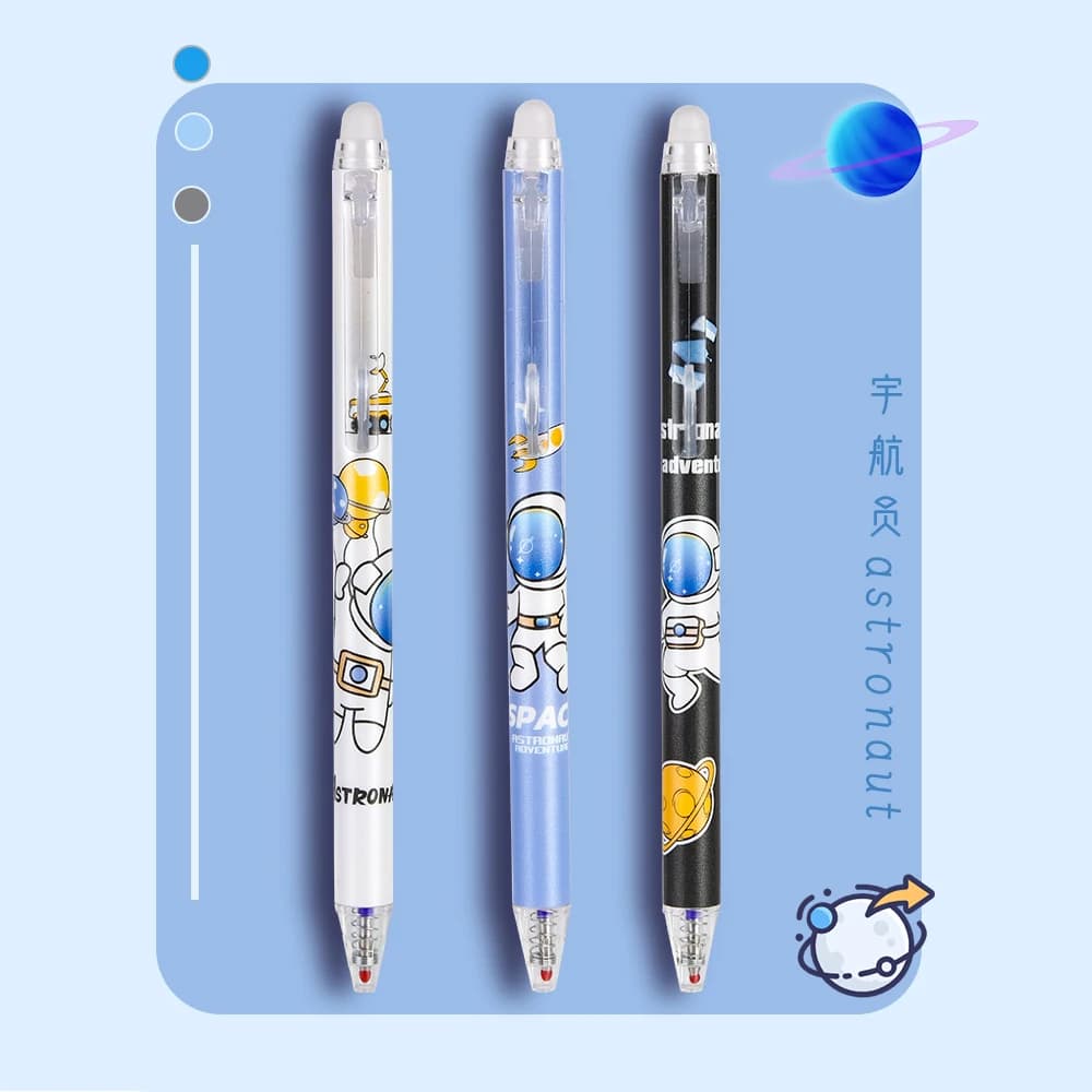 6 Pcs Kawaii Astronaut penne cancellabili premere the Magic Boligrafos 0.5mm Bullet Tip Student Office Writing Caneta School Stationery