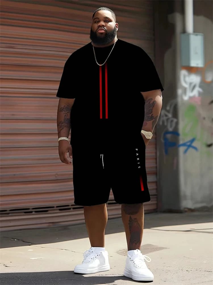 2026 New Men's 3D Casual T-Shirt Set Plus-Size Activewear Versatile Casual Set Summer Shorts Outdoor T-Shirt and Shorts