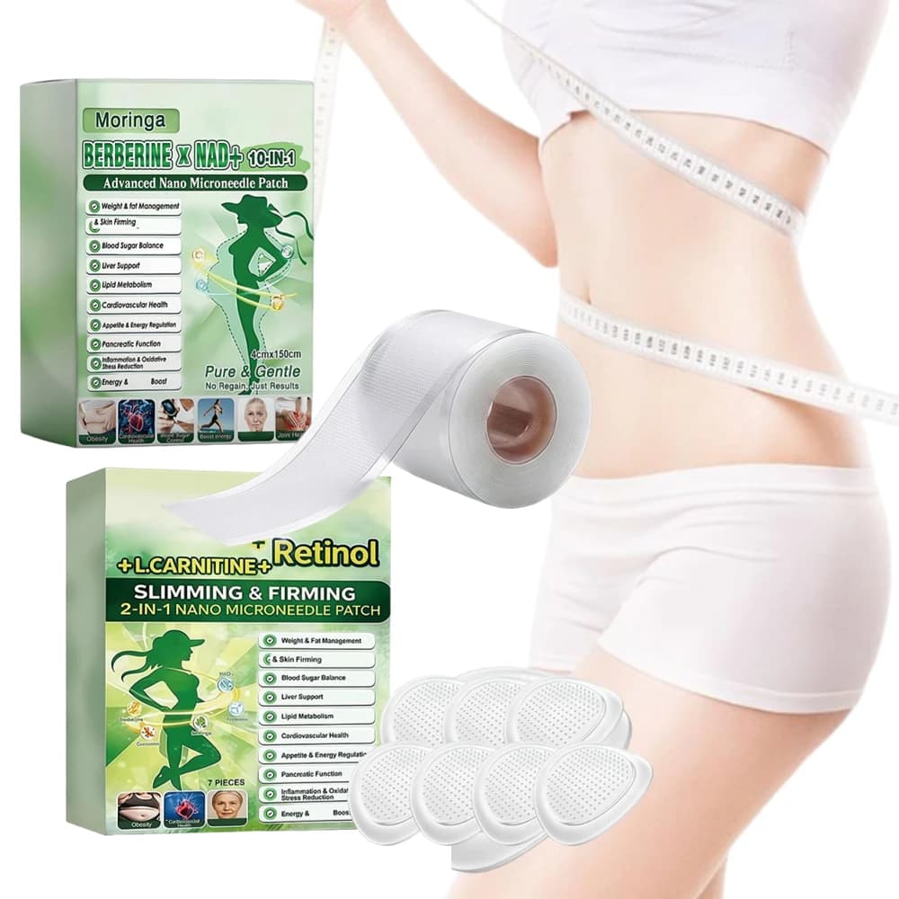 Patch Rassodante 10-in-1 con Berberina X NAD+ e Nano Microneedle, Estratto Naturale per il Controllo del Peso, Adesivo per la Cura Quotidiana del Corpo
