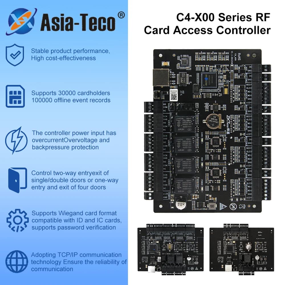 C4-100 C4-200 C4-400 Pannello controller serratura porta 1/2/4 RFID Tcp Lan Sistema di controllo accessi Ingresso Wiegand 30000 utenti per ZKTeco