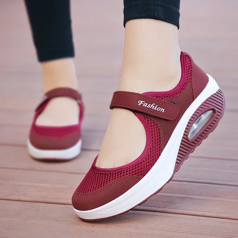 Mocassini traspiranti in rete da donna Sneakers Tinta unita Scarpe casual da passeggio estive sul davanti