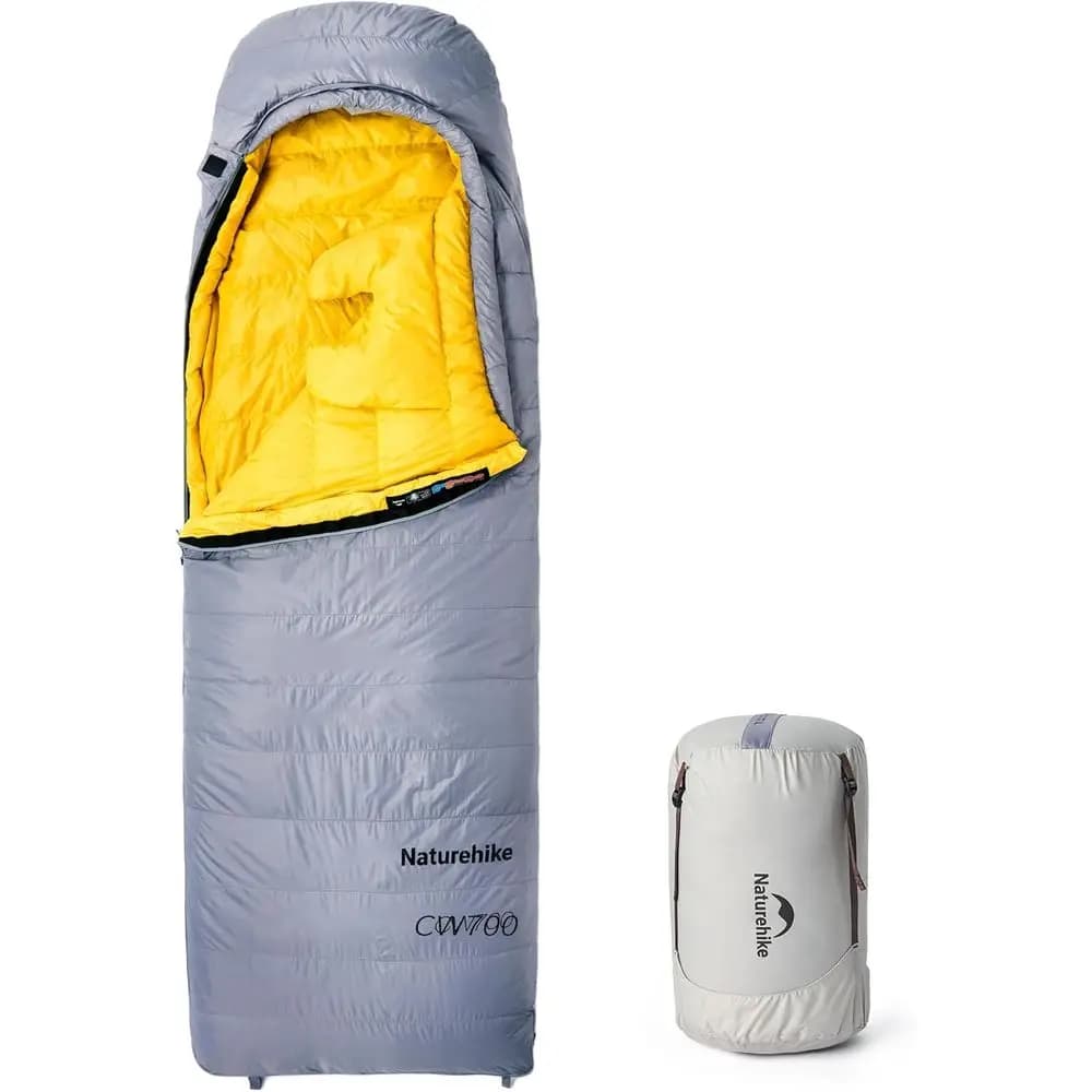 Sacco a pelo ultraleggero in piuma d'oca per adulti, 650 fill power, per backpacking in climi freddi, -2°C ° F / 18 ° F, Ideale per Campeggio ed Escursionismo
