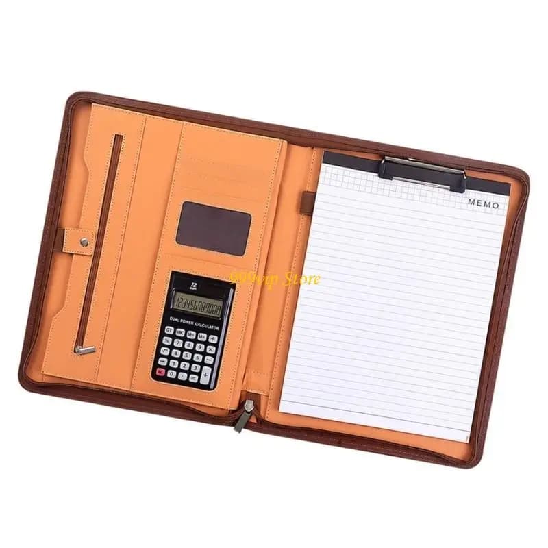 File con chiusura con cerniera con cerniera C90C Leather Conference con appunti portate