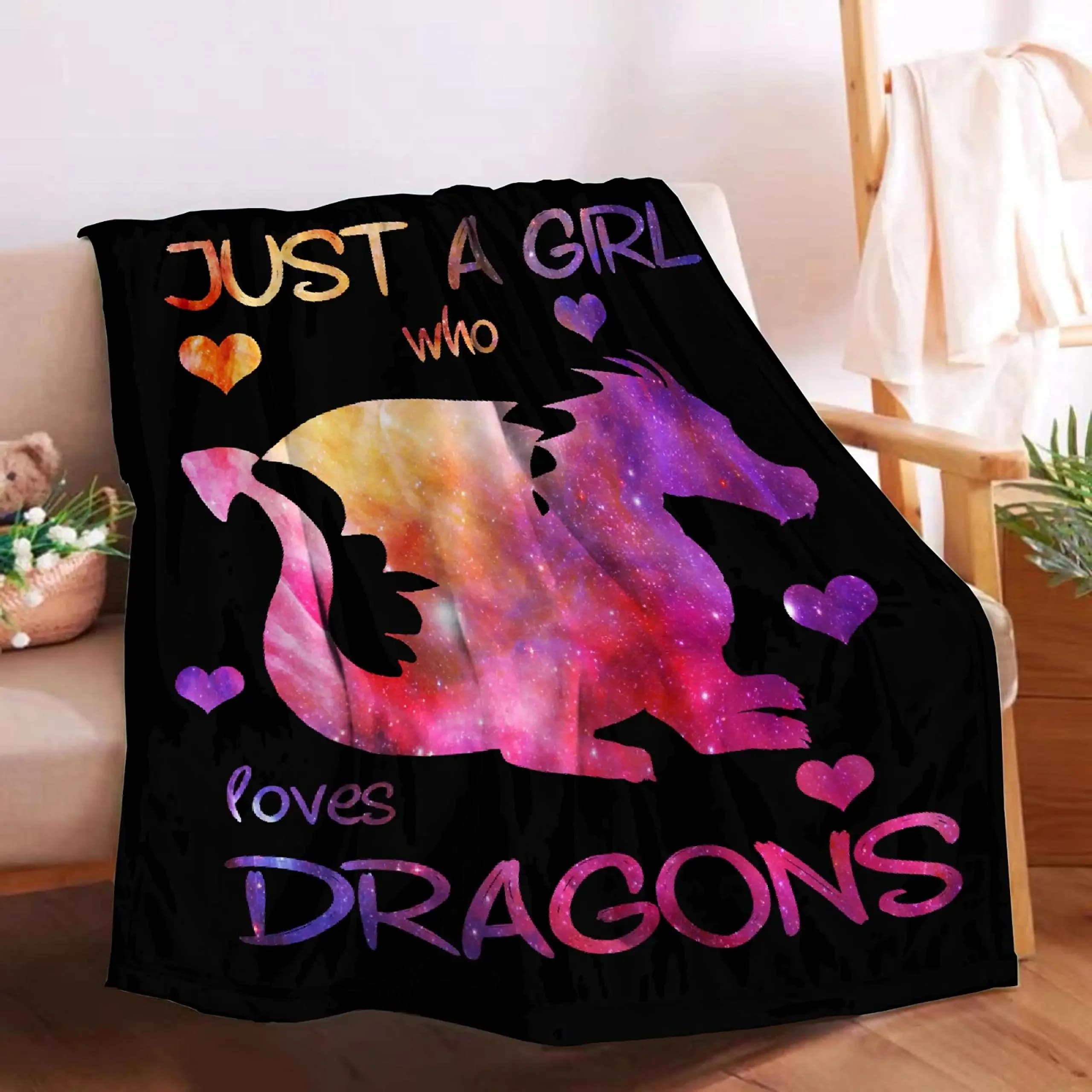 Coperta Star Dragon Solo una ragazza che ama i draghi Coperta morbida stampa animali flanella getta coperte trapunta regalo letto divano divano
