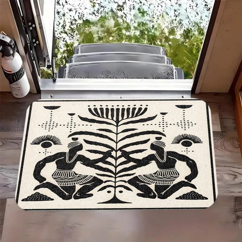 Tappetino antiscivolo con motivo a pavone in stile Boho, per ingresso, cucina, bagno, decorazioni per la casa, tappetino di benvenuto moderno