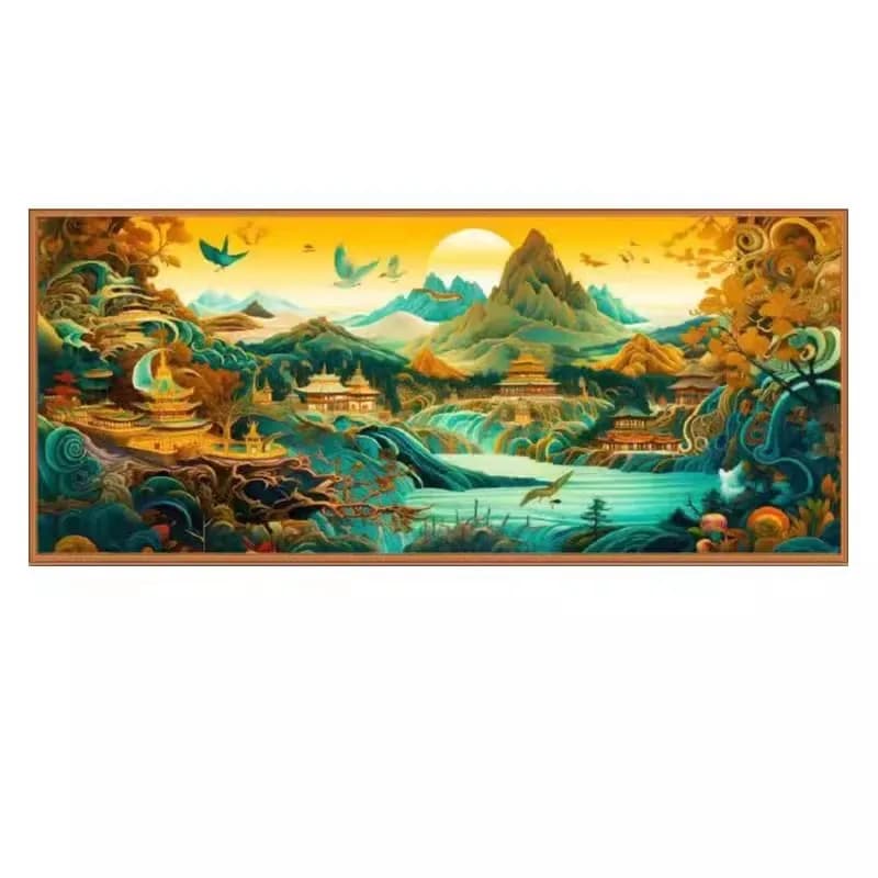 Wonderland 11CT Embroidery DIY Chinese Style Printed Kits Cross Stitch Thread Needlework Sets Home Decor Crafts
