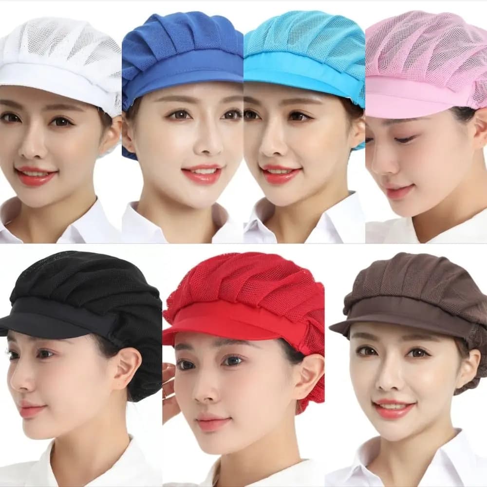 Dustproof Chef Work Hat Breathable Cotton Material Kitchen Work Cap Hair Drop Prevention Oil Resistant Work Caps Kitchen Use