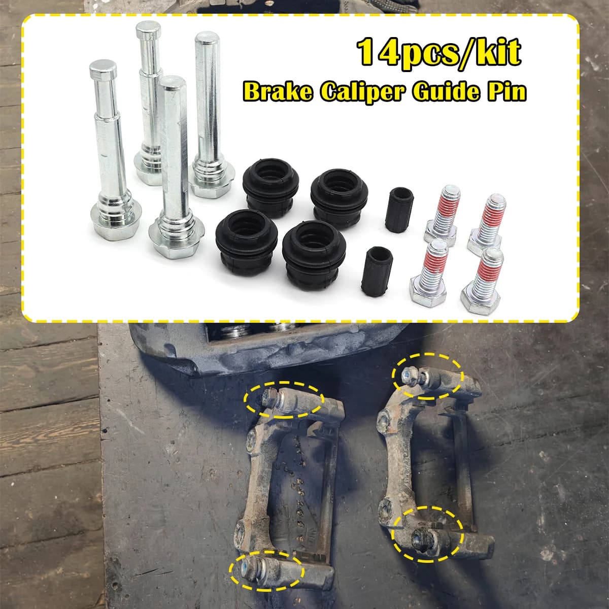 Kit di guarnizioni in gomma per cilindro freno, perno guida, bullone alloggiamento disco e manicotto di tenuta per VAUXHALL VIVARO SEAT ALHAMBRA