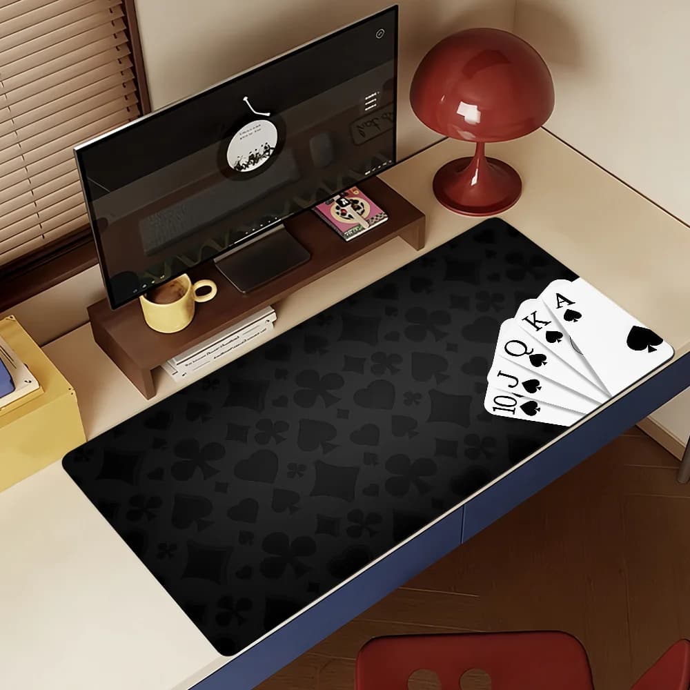 Game Playing Poker Mouse Pad For Office Gaming And Keyboards Non-Slip Large Waterproof