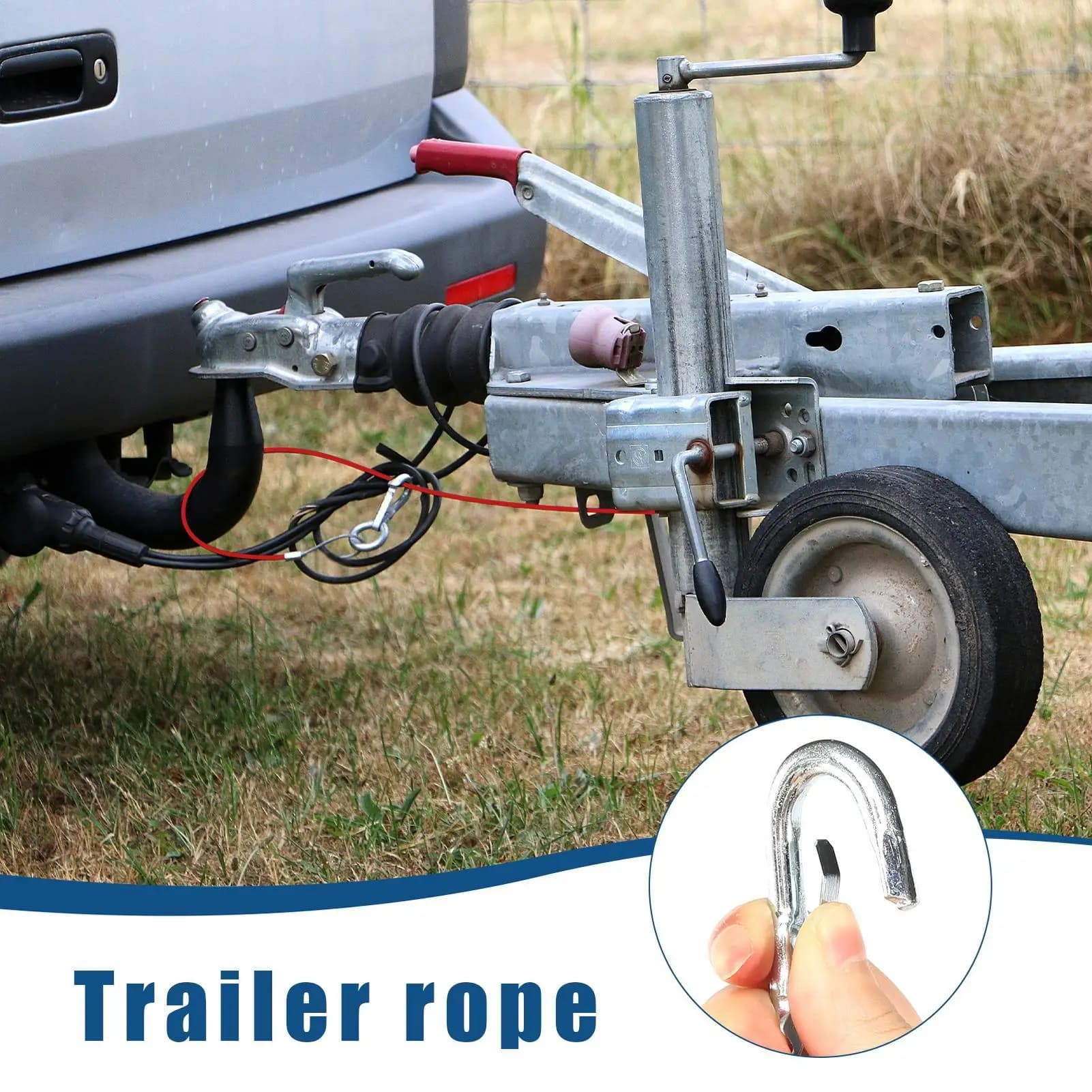 ATV Verricello Corda di Sicurezza Caravan Traino Filo di Acciaio Rimorchio di Sicurezza Argano Filo Per Auto Da Viaggio Berlina Taxi Cargo RV Moto Marine