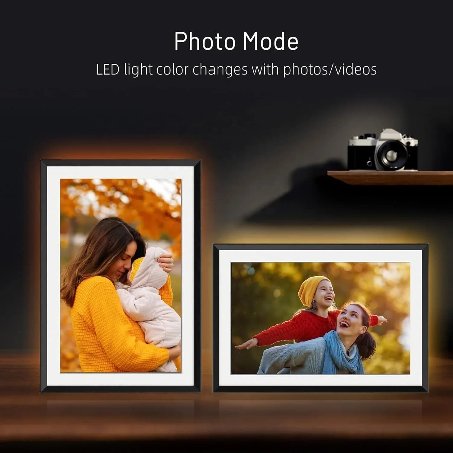 Cornice Digitale Intelligente da 10.1 Pollici con Luce LED, Condividi Foto e Video Tramite l'App AIMOR