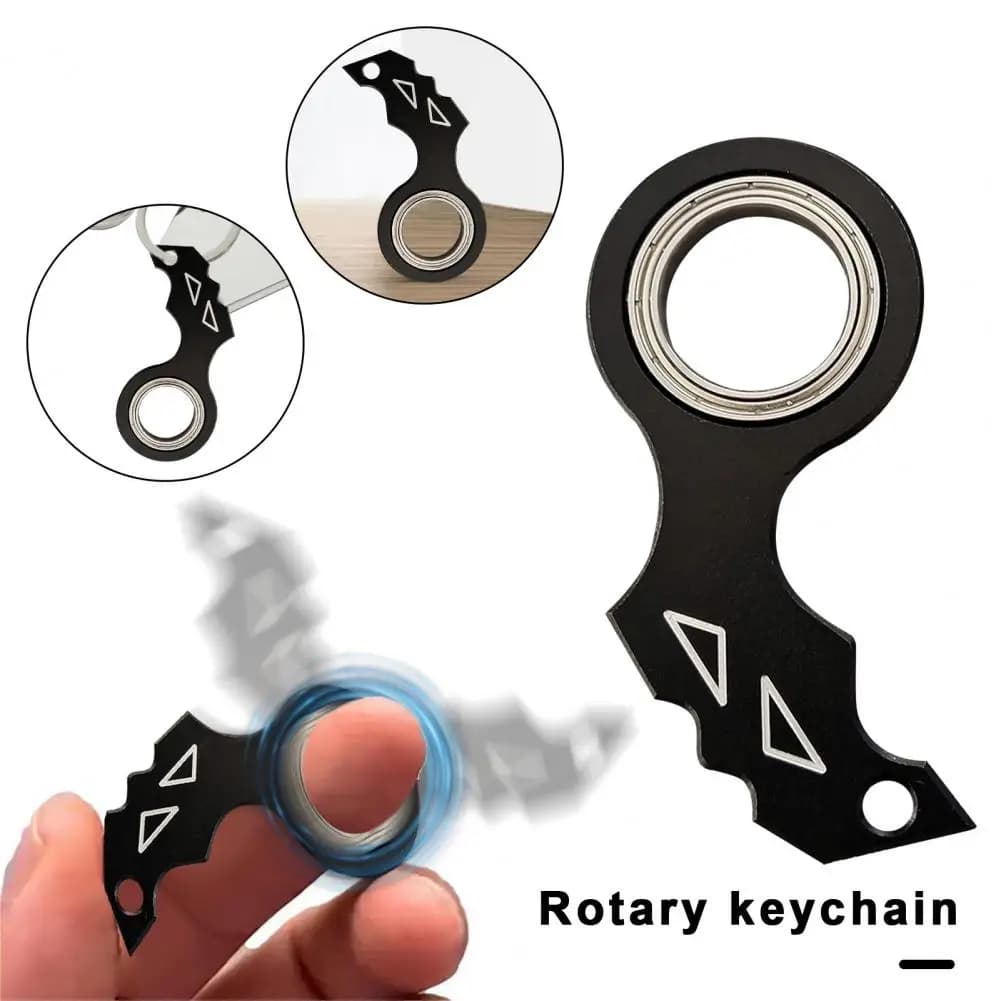 Portachiavi Spinner Portachiavi con punta delle dita in metallo Portachiavi con dito Fidget Anello per adolescenti Adulti Allevia l'ansia Noia Portachiavi Fidget Toy