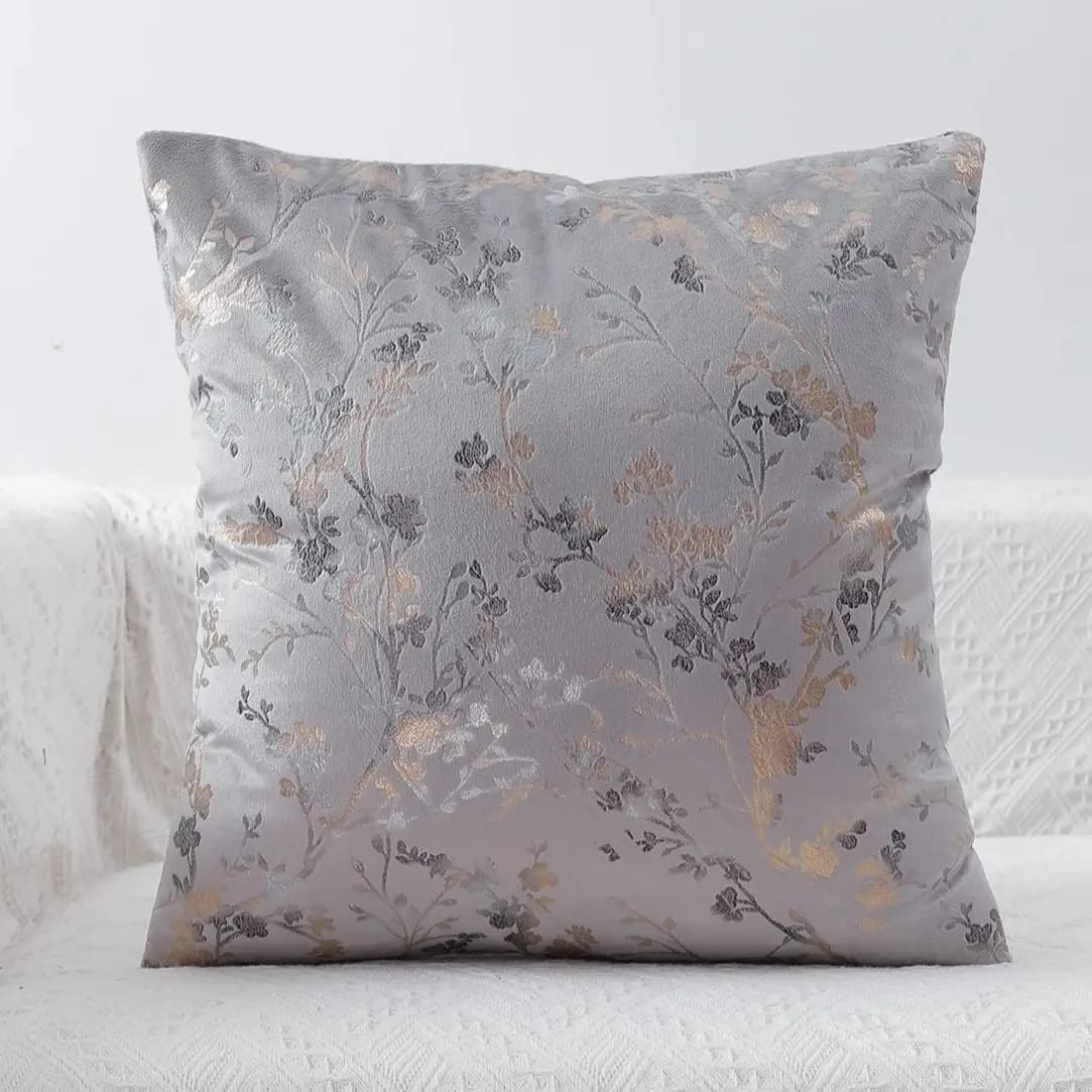 1PC Shooting Pillow Lining with Golden Flowers Printed Pillow Cushion For Home Decorations Sofa