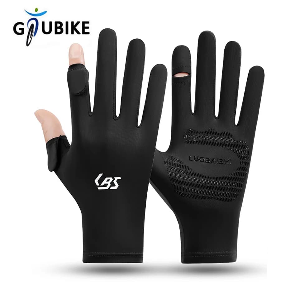 GTUBIKE 1 Paio Nuovi Guanti da Pesca Anti-UV in Seta Ghiacciata per Uomo e Donna, Protezione Solare Antiscivolo, Traspiranti per Ciclismo e Sport Estivi