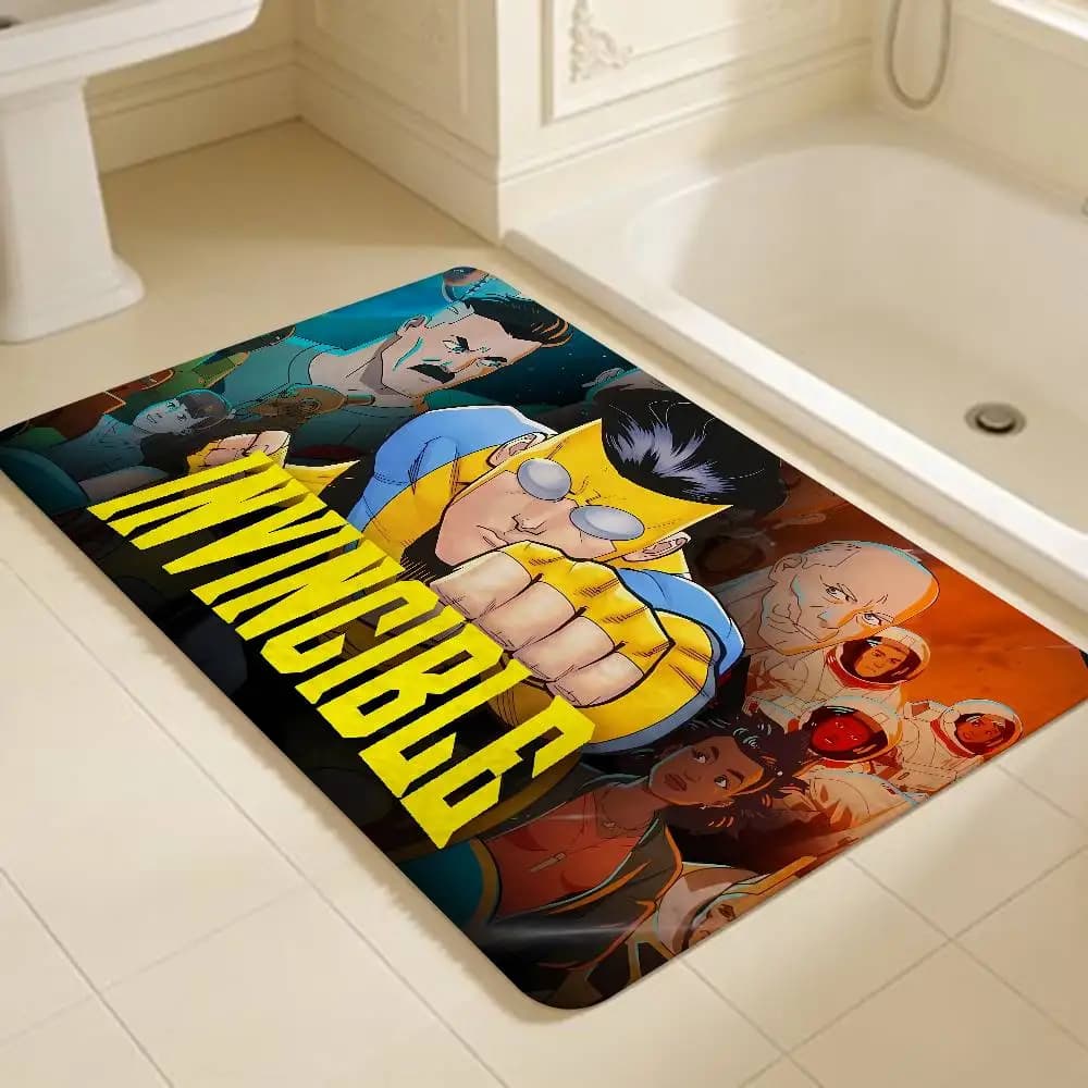 Superhero Series I-Invincible Movie Floor Mat Rectangle Anti-slip Home Soft Badmat Front Door Indoor Outdoor Mat Welcome Doormat