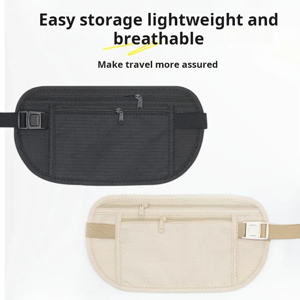 Invisible Sports Running Waist Bag, Travel Suitcase for Passport and Money, Safety Hidden Bag, Money Carrier