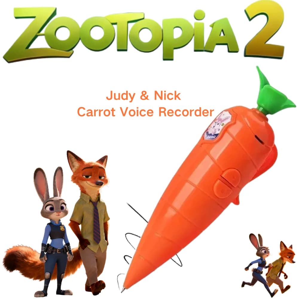 Hot Zootopia 2 Cartoon Merchandise Series Carrot Voice Recorder Pen Student Ballpoint Pen Multi-Function Recording Pen Gift #%
