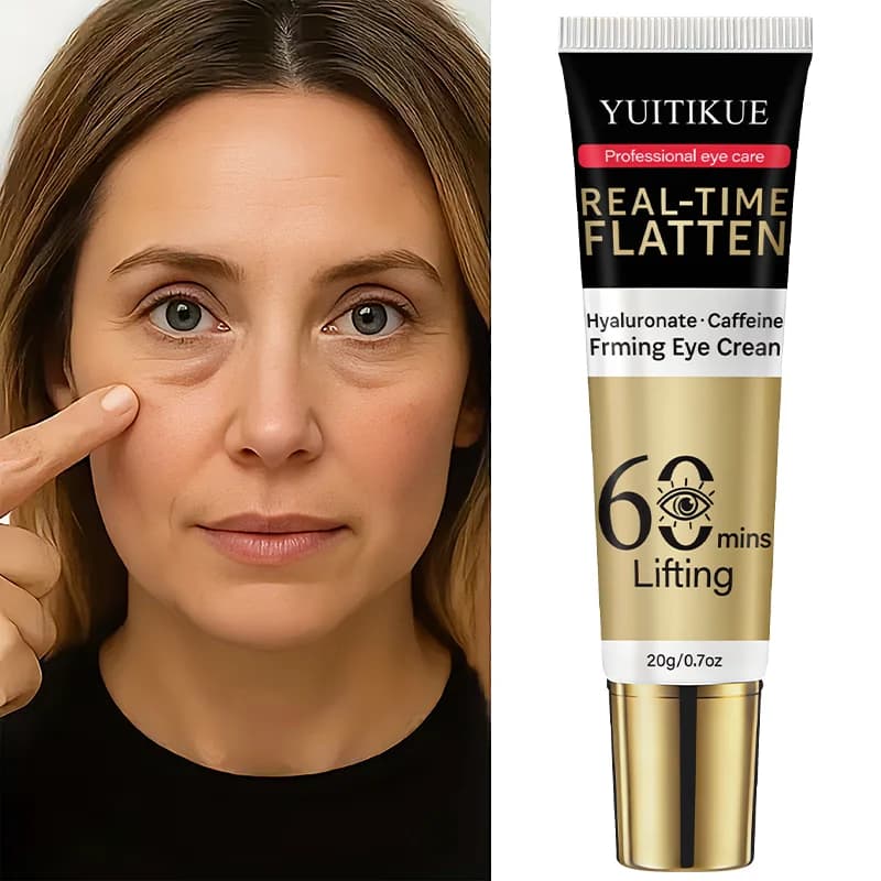 YUITIKUE Real-Time Flatten Eye Cream 20g Hyaluronate & Caffeine Formula for 60Mins Lifting & Firming
