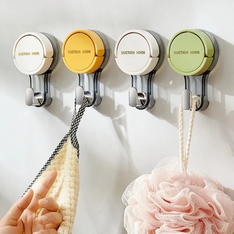 3pcs Heavy Duty Vacuum Suction Cup Hooks Punch Free Removable Towel Hooks for Bathroom Kitchen Door Wall