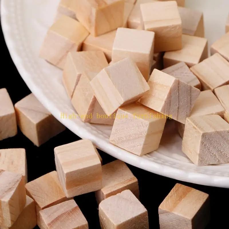 L9NB 10/25/25mm Blocchi quadrati legno Mini Cubi Abbellimento per lavorazione del legno Artigianato Fai da te