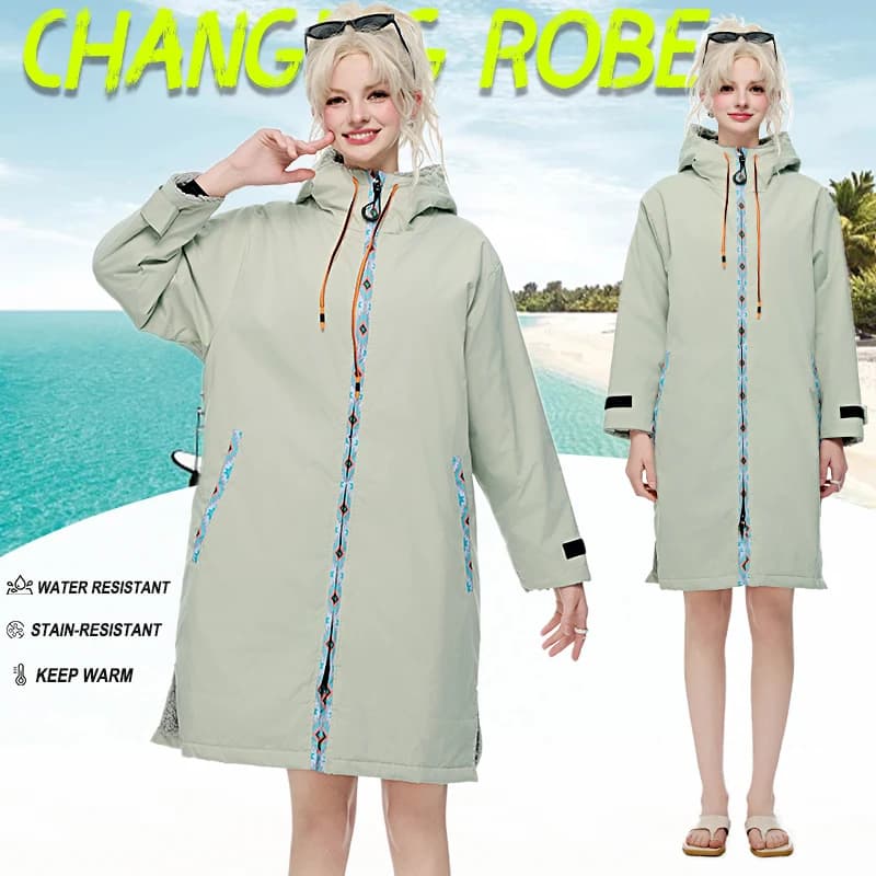 SAILBEE Giacca in tessuto in microfibra che cambia il surf Mantello con cappuccio Spiaggia Surf Piscina Fodera Impermeabile Cappotto unisex Diving Accappatoio caldo