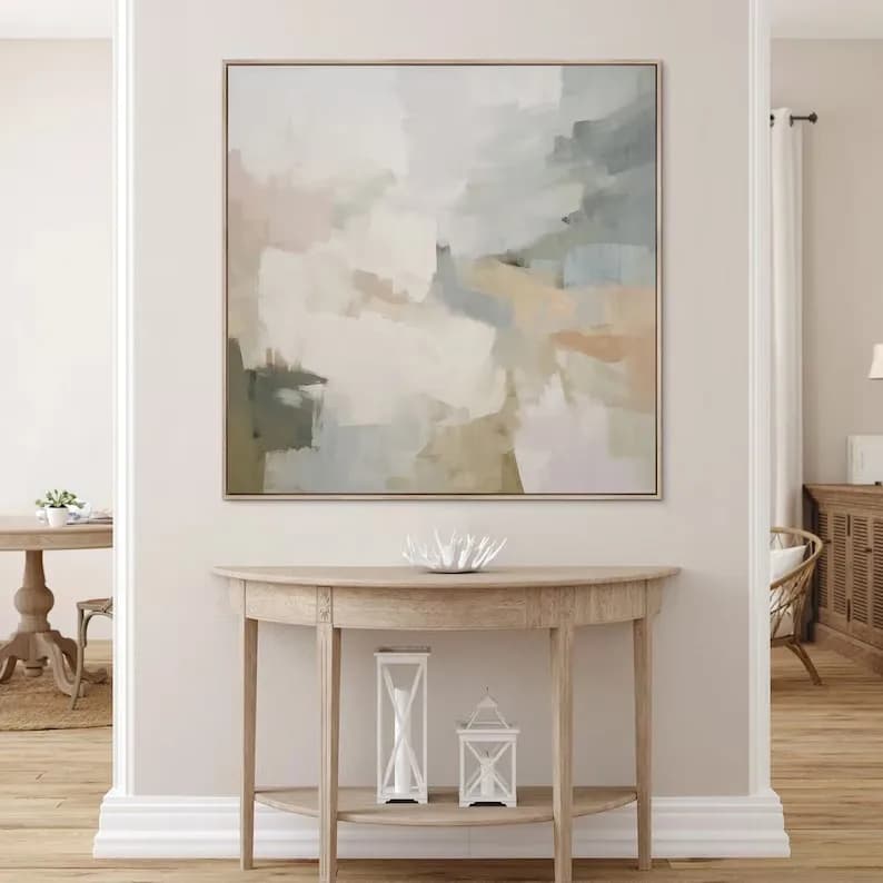 Contemporary Abstract Neutral Beige Poster Canvas Painting Nordic Minimalist Wall Art Pictures Modern Living Room Home Decor