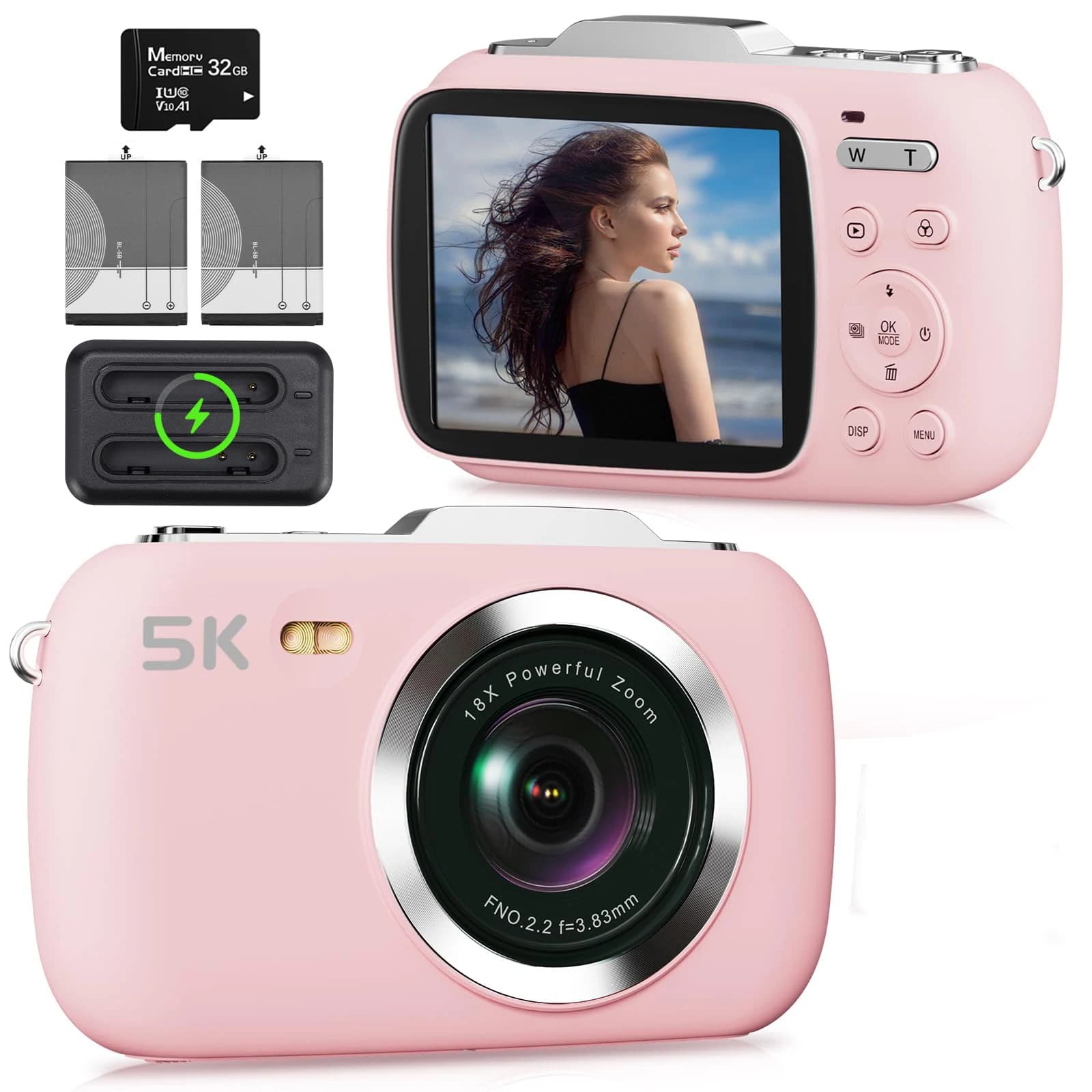 Fotocamera digitale per fotografia 5K 80MP per selfie 18X Vlog Videoregistratore 4K Videocamera Youtube Live Stream Webcam WIFI APP Control