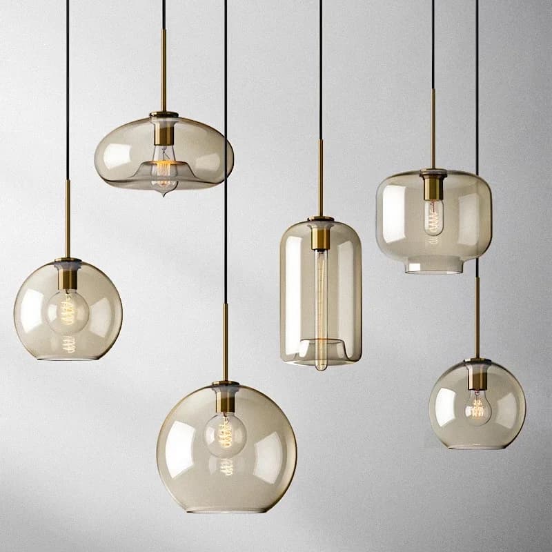 Lampada a sospensione moderna in stile nordico, lampadario in vetro, illuminazione industriale, attacco E27/E26, per cucina, ristorante.
