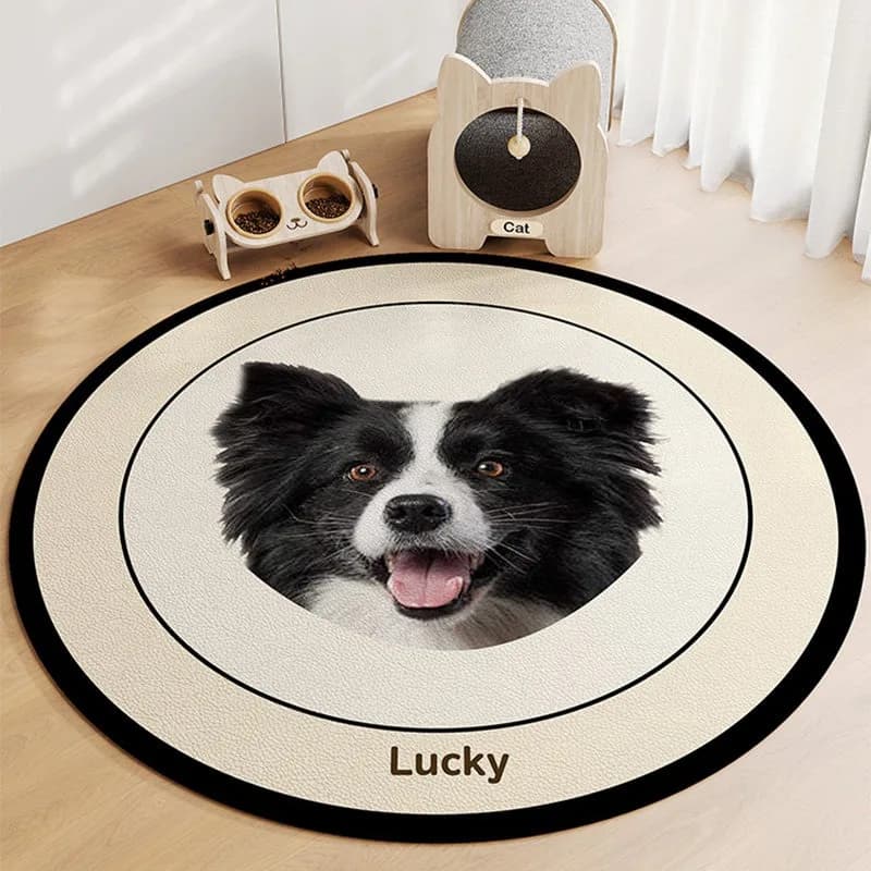 Custom Pet Creative Custom Pet Portrait Rug Living Room Carpet Stain-resistant Wear-resistant Floor Mat Home Decor Round Rugs
