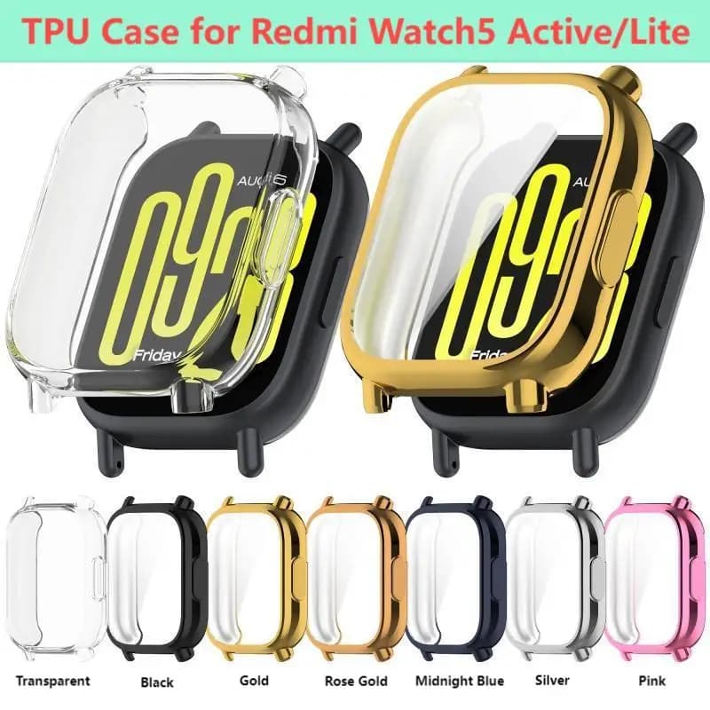 Custodia placcata per Redmi Watch 5 Active Lite Smart Strap Protezione morbida Shell Custodia protettiva per paraurti per accessori Xiaomi Watch