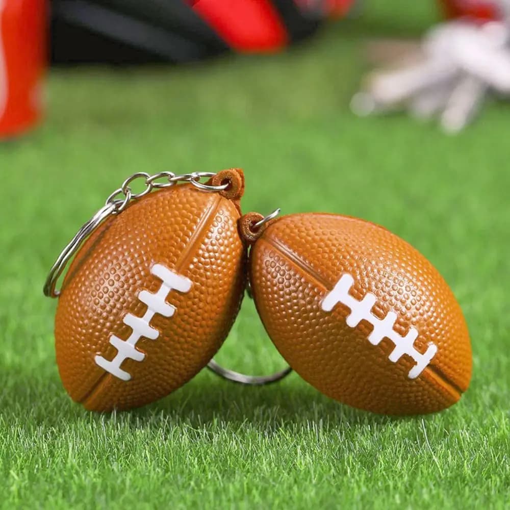 Portachiavi in Pelle PU a Forma di Pallone da Basket, Baseball, Golf, Calcio, Pallavolo, Ciondolo Sportivo per Bambini
