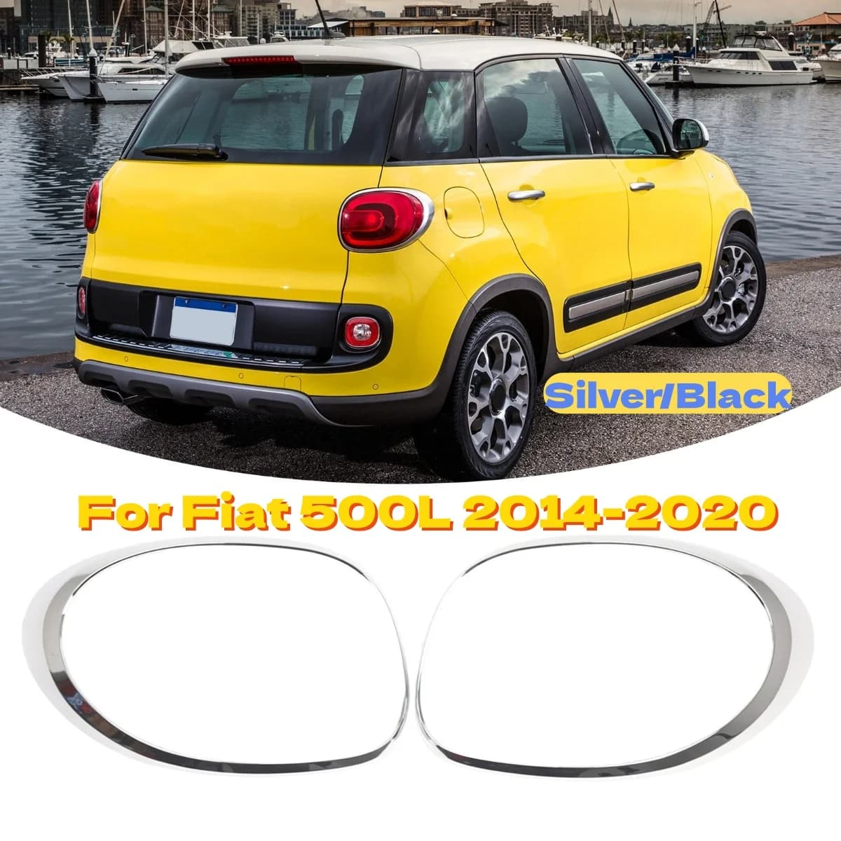 For Fiat 500L 2014-2020 Rear Taillight Trim Frame 68235995AA 68235996AA Tail Lights Shell Cover Ring Decoration Trim Sticker