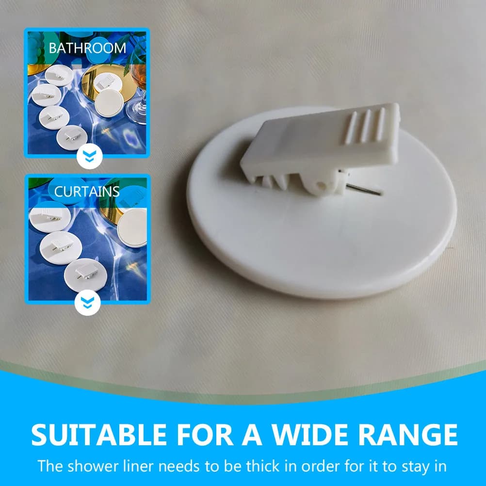 4Pcs Shower Curtain Clips Adhesive Weight Clip for Wall Windproof Design Easy Installation Suitable Any Surface