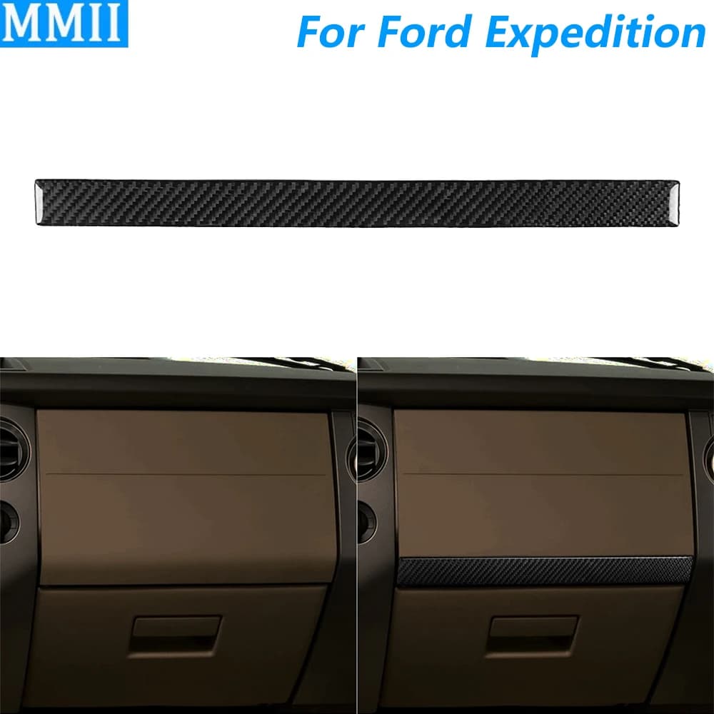 Per Ford Expedition 2007-2014 Fibra di Carbonio Co-pilota Cruscotto Pannello di Stoccaggio Strisce Decorative Accessori Auto Decorazione Adesivo